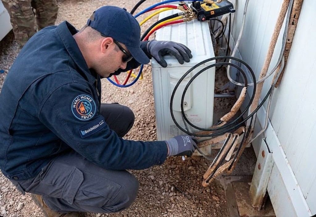 Denver Metro HVAC contractor servicing an outdoor unit